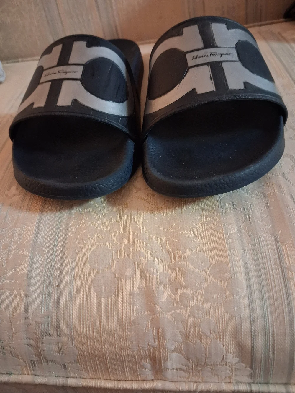 Salvatore Ferragamo Black Slide Sandals